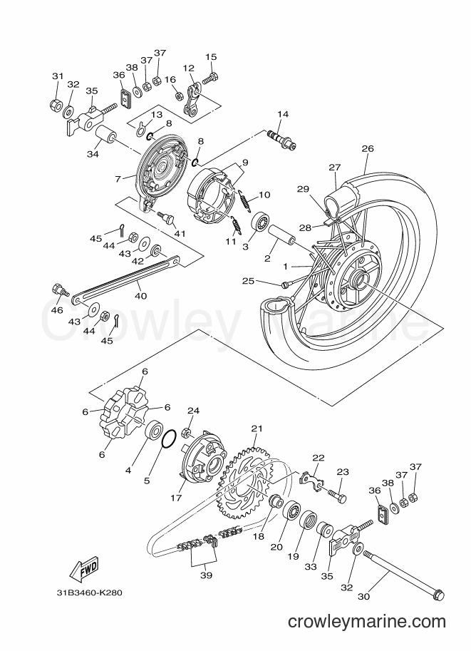 2011 Scooter T115SEC - T115SEC (31B4) [010] - REAR WHEEL
