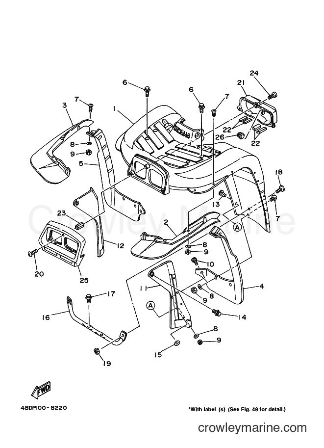 1998 ATV YFB250 - YFB250 (4BDR) [010] - FRONT FENDER 2