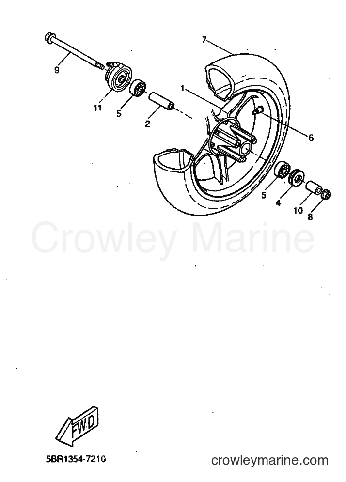 1999 Scooter YQ50 - YQ50 (5HE8) [010] - FRONT WHEEL