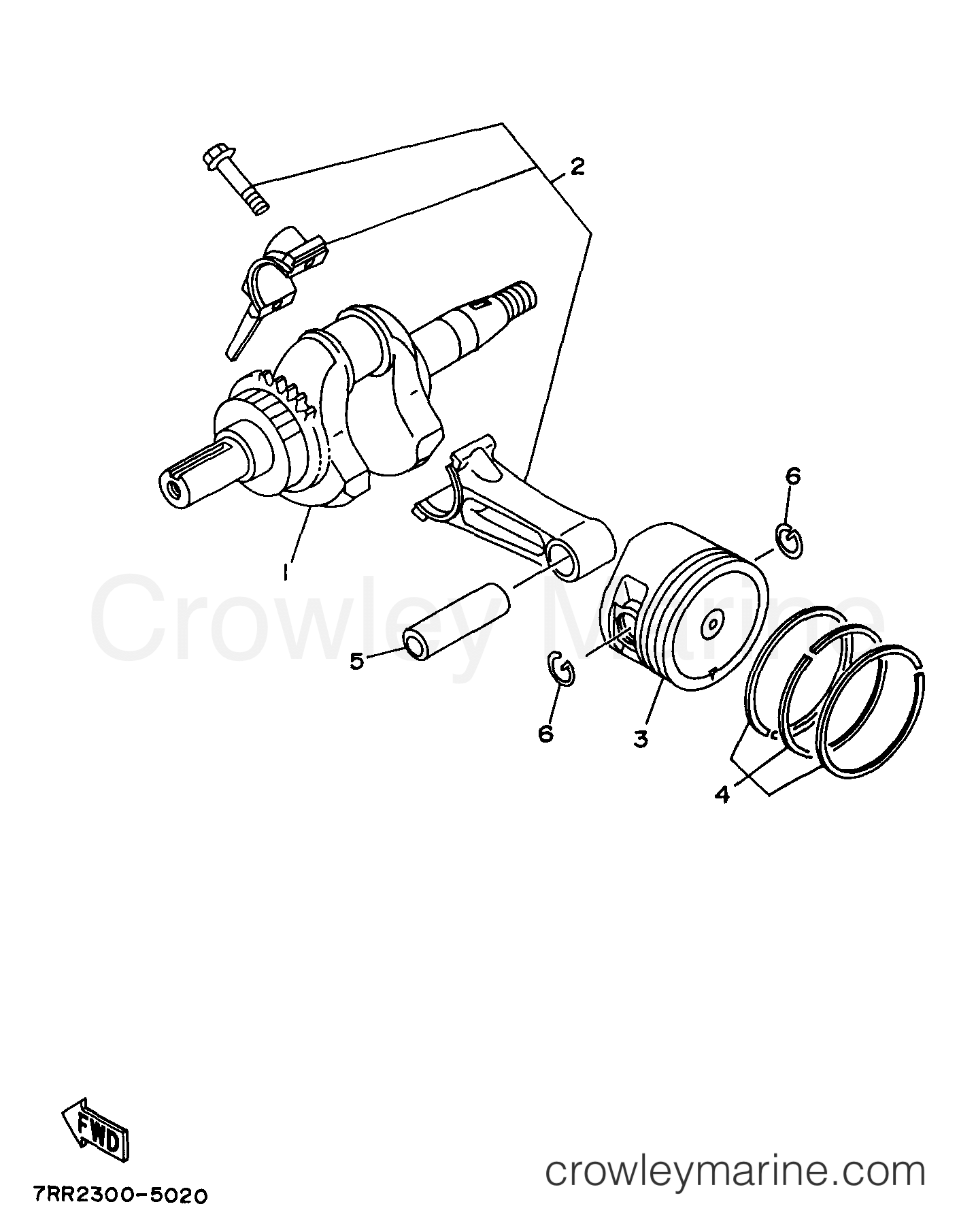 Yamaha Motors EF1600A - CRANKSHAFT PISTON