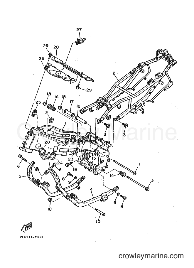 1988 Sport Bike FZR1000 - FZR1000 (2LK0) [010] - FRAME