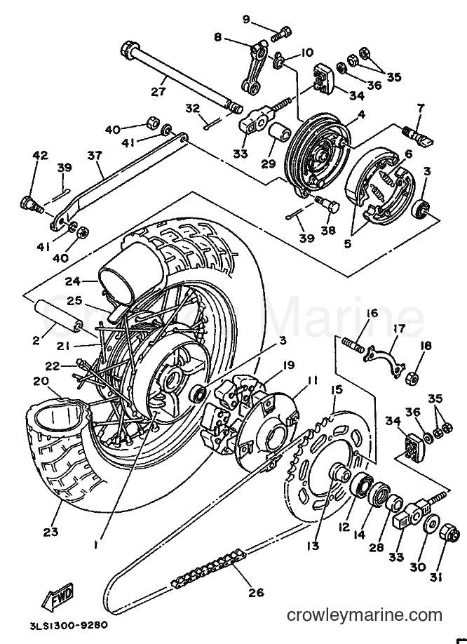 1992 Cruiser XV250 - XV250 (3LS3) [010] - REAR WHEEL
