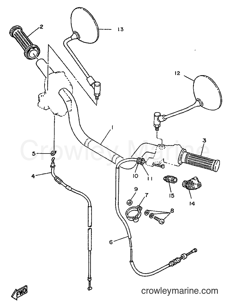 1996 Street Bike SR250 - SR250 (21L2) [99B] - STEERING HANDLE & CABLE