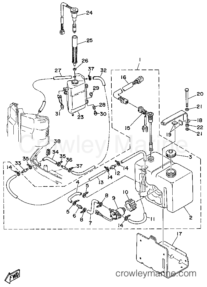 Yamaha Motors L250TXRT - OIL TANK