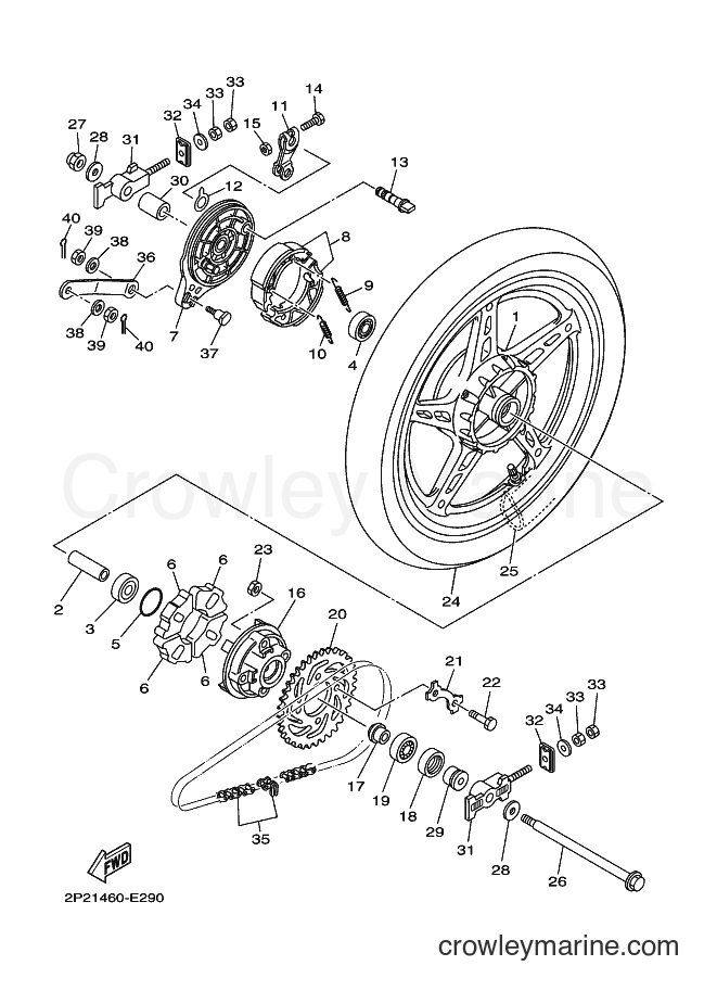 2007 Scooter T110SEC - T110SEC (30C1) [010] - REAR WHEEL