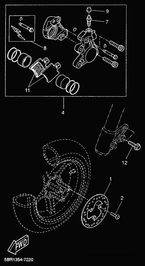 1999 Scooter YQ50 - YQ50 (5KH1) [010] - FRONT BRAKE CALIPER