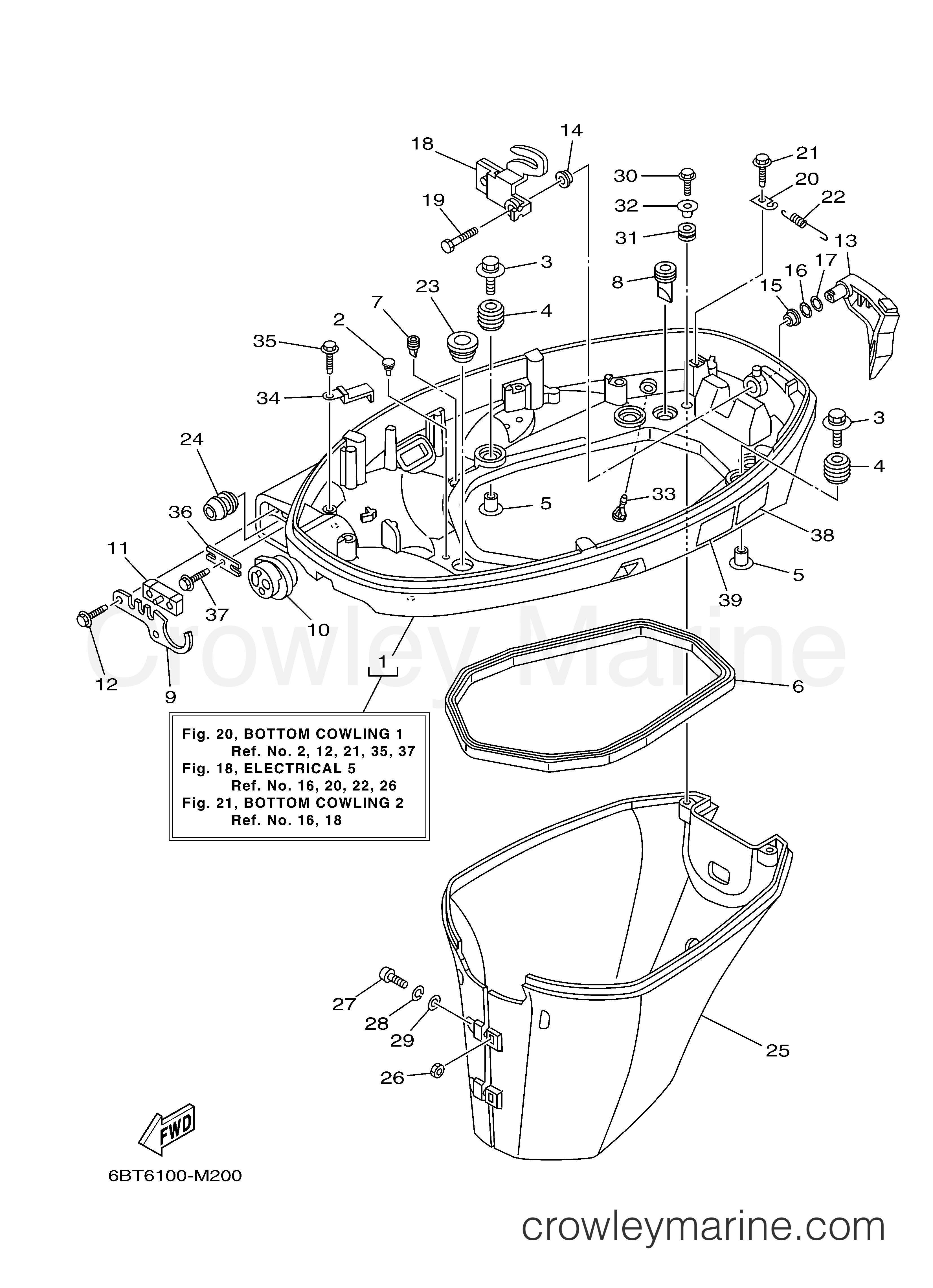 Yamaha Motors F30LA - BOTTOM COWLING 1