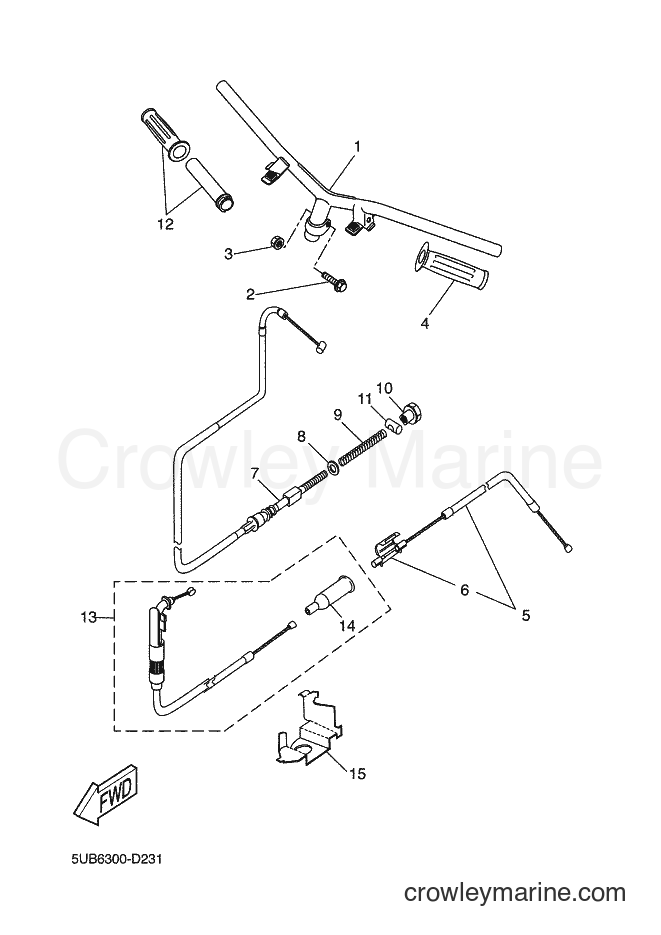Yamaha Motors YH50 (5UB8) [030] - STEERING HANDLE & CABLE