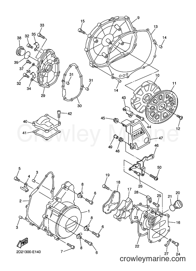 Yamaha Motors FJR1300AS (2D2C) [010] - CRANKCASE COVER 1