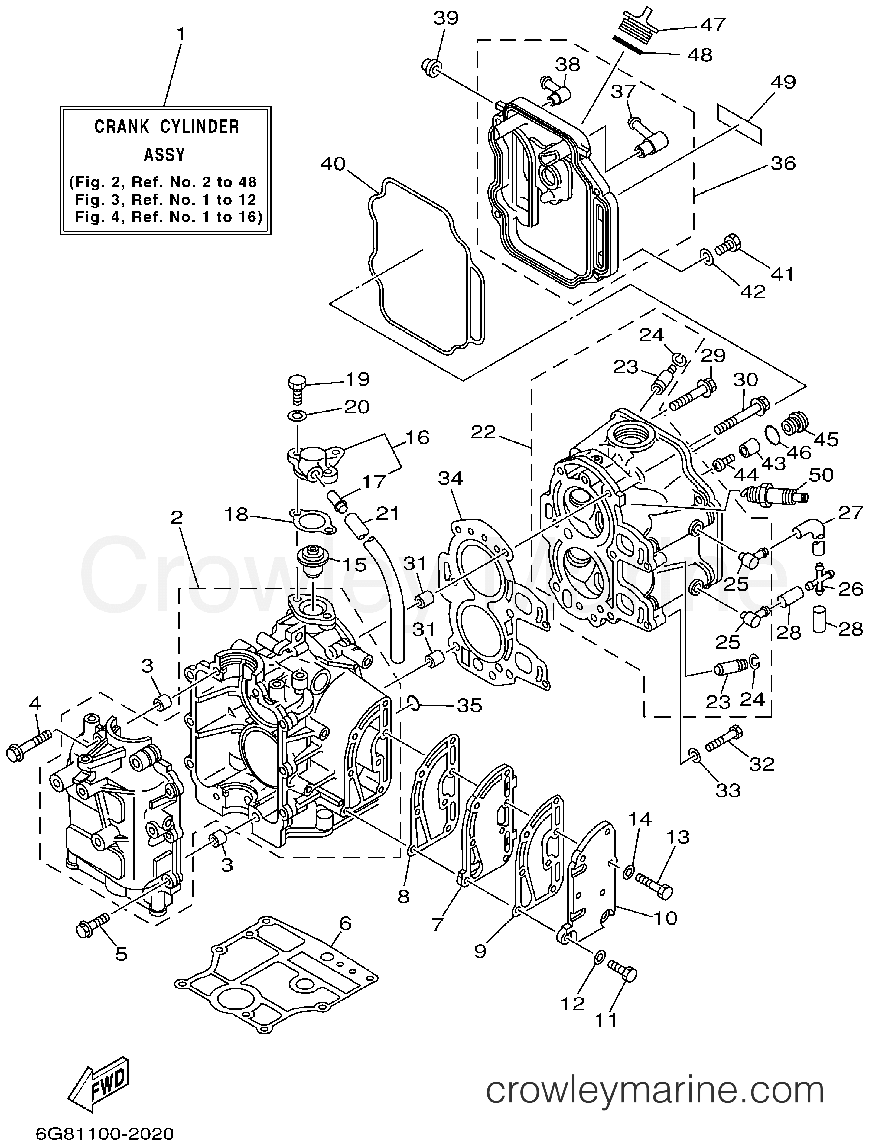 Yamaha Motors F9.9MLHA - CYLINDER CRANKCASE