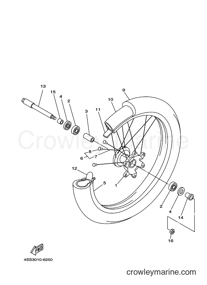 2000 Dirt Bike YZ250 - YZ250 (5HC3) [010] - FRONT WHEEL