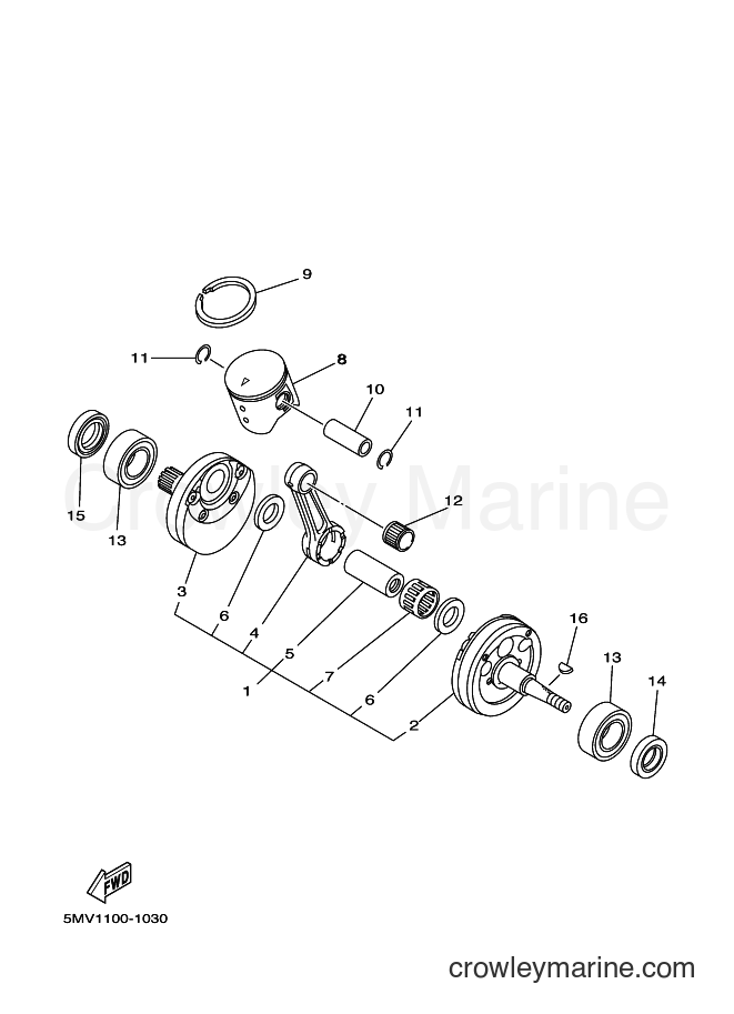2001 Dirt Bike YZ125 - YZ125 (5MV2) [030] - CRANKSHAFT & PISTON