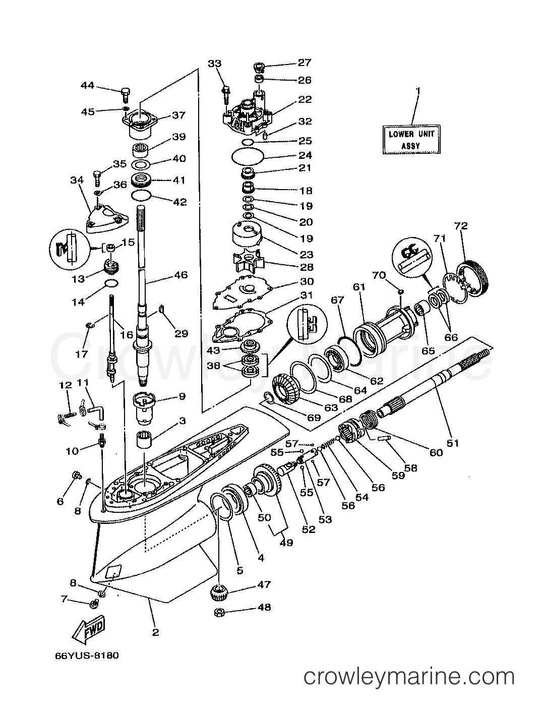 Yamaha Motors B115TLRX - LOWER CASING DRIVE 1