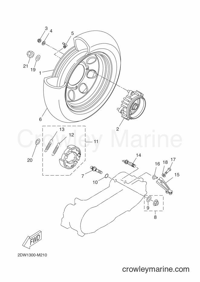 Yamaha Motors CW50E (2DW1) [030] - REAR WHEEL
