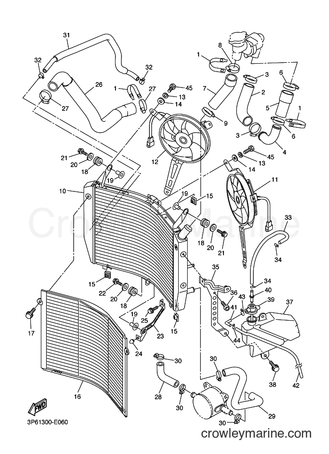 2007 Sport Bike FJR1300A - FJR1300A (3P67) [060] - RADIATOR & HOSE