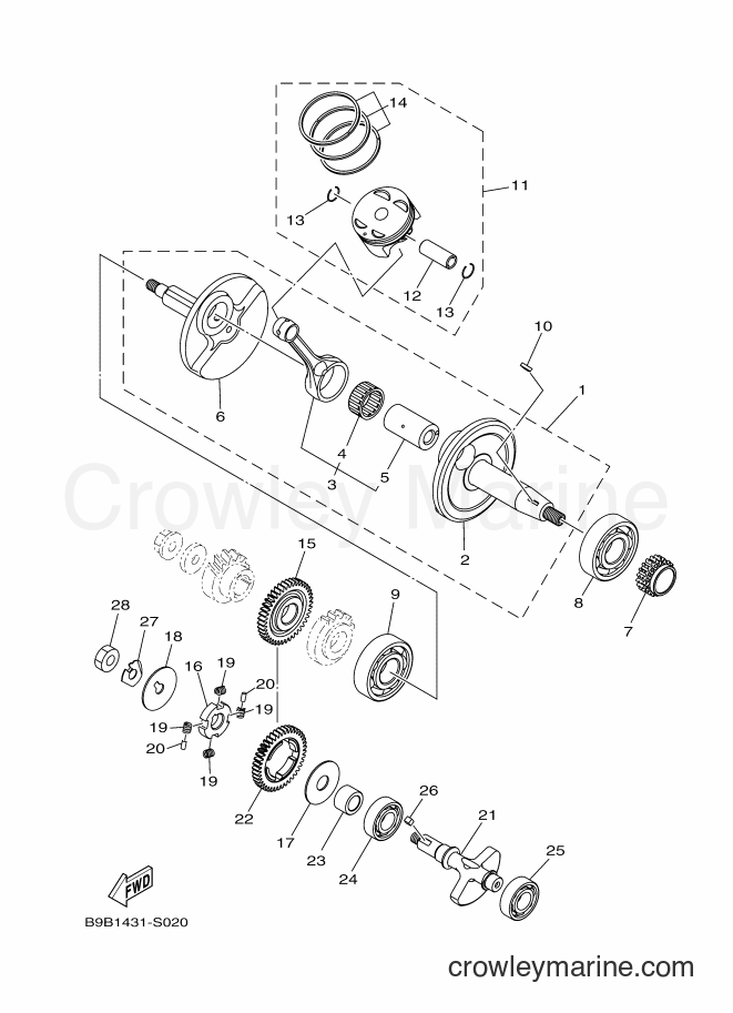 2017 Street Bike YZF155 - YZF155 (B9B1) [010] - CRANKSHAFT & PISTON