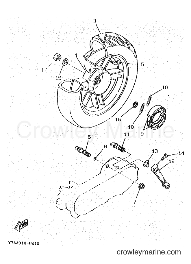 1995 Scooter CW50R - CW50R (4RU2) [010] - REAR WHEEL