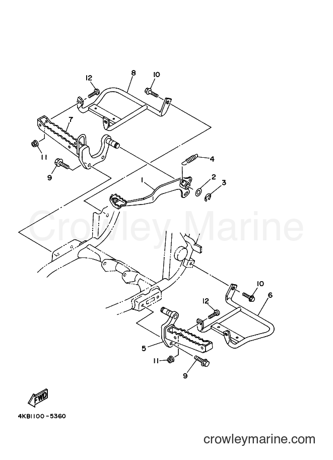 2000 ATV YFM350FW-X - YFM350FW-X (4KBJ) [010] - STAND & FOOTREST