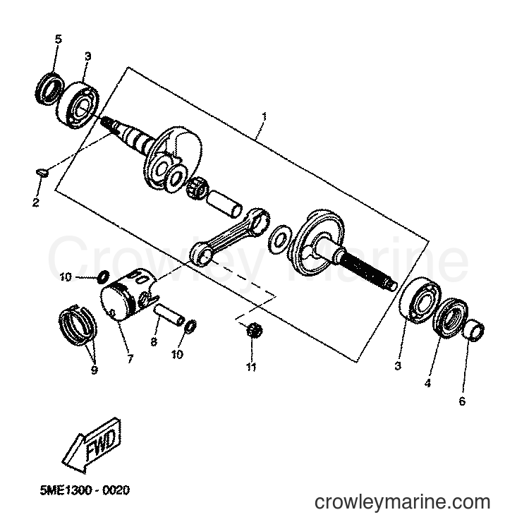 2001 Scooter YQ100 - YQ100 (5ME4) [030] - CRANKSHAFT & PISTON