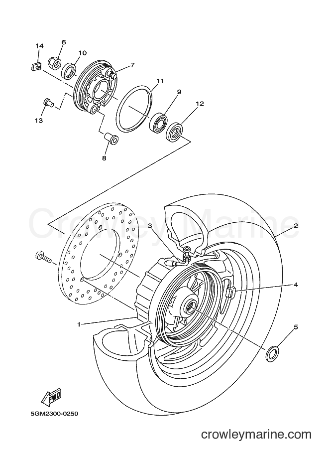 2000 Scooter YP250 - YP250 (5GM3) [090] - REAR WHEEL