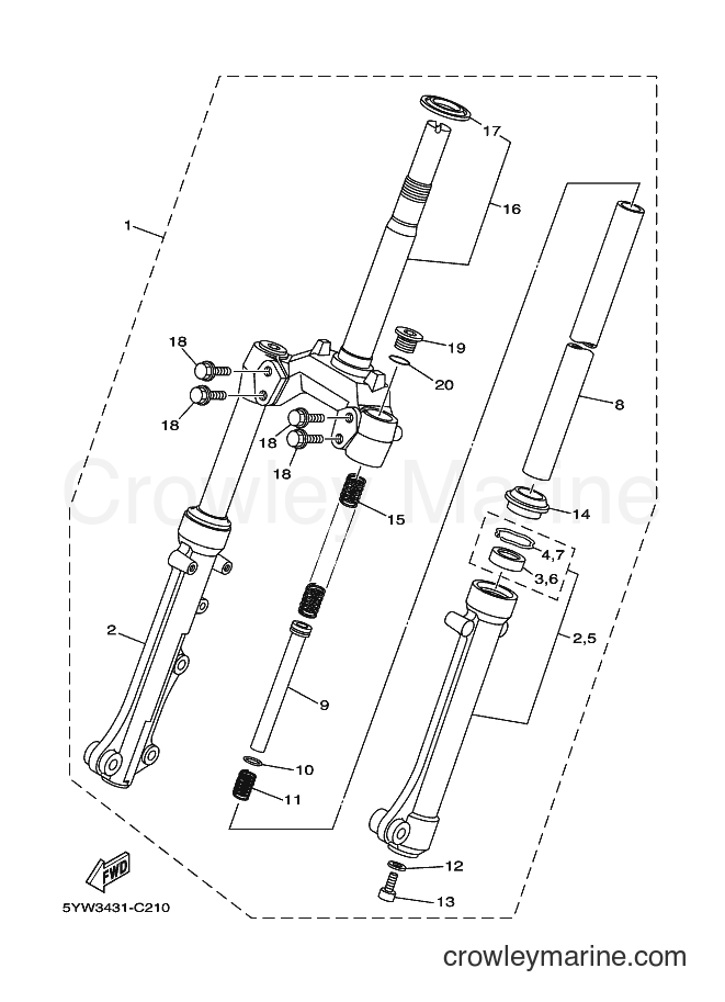 Yamaha Motors JC-110D (5YWC) [010] - FRONT FORK