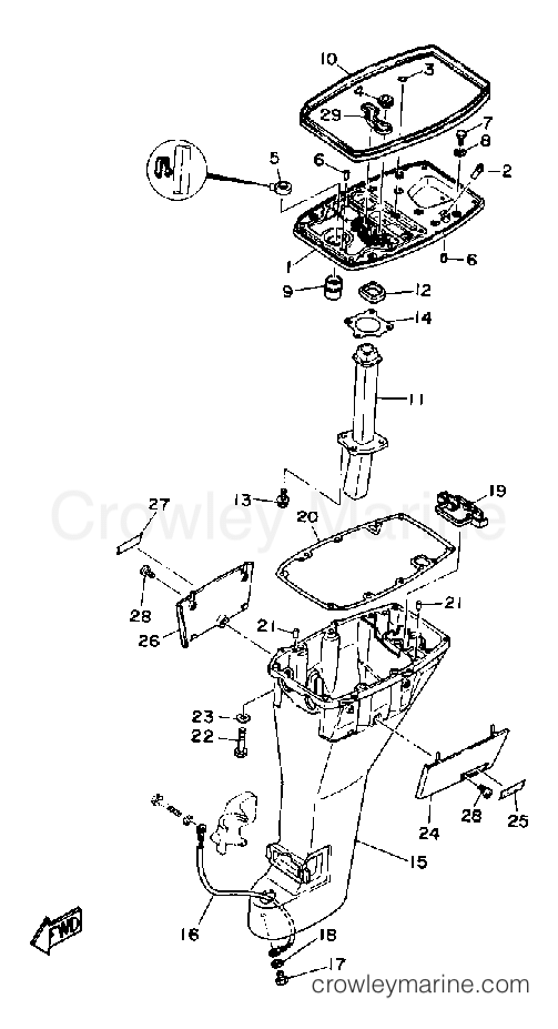 Yamaha Motors F9.9LD - UPPER CASING