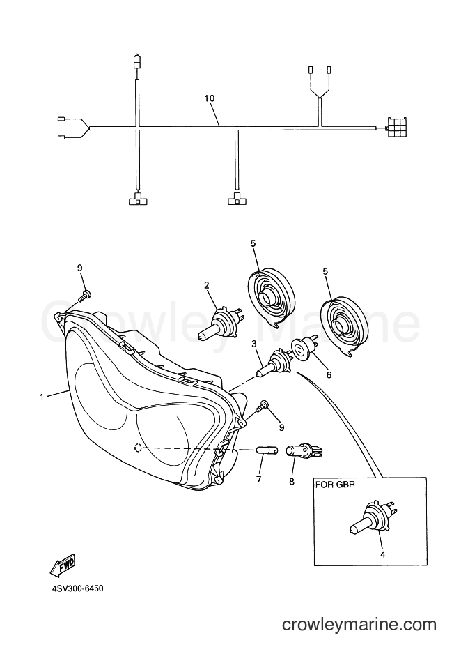 2001 Sport Bike YZF1000R - YZF1000R (4VD7) [020] - HEADLIGHT