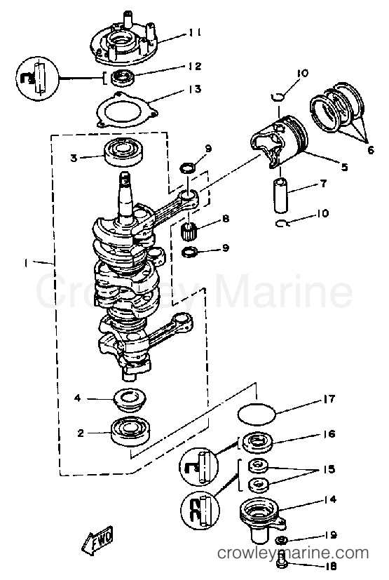 Yamaha Motors 40LK - CRANK PISTON