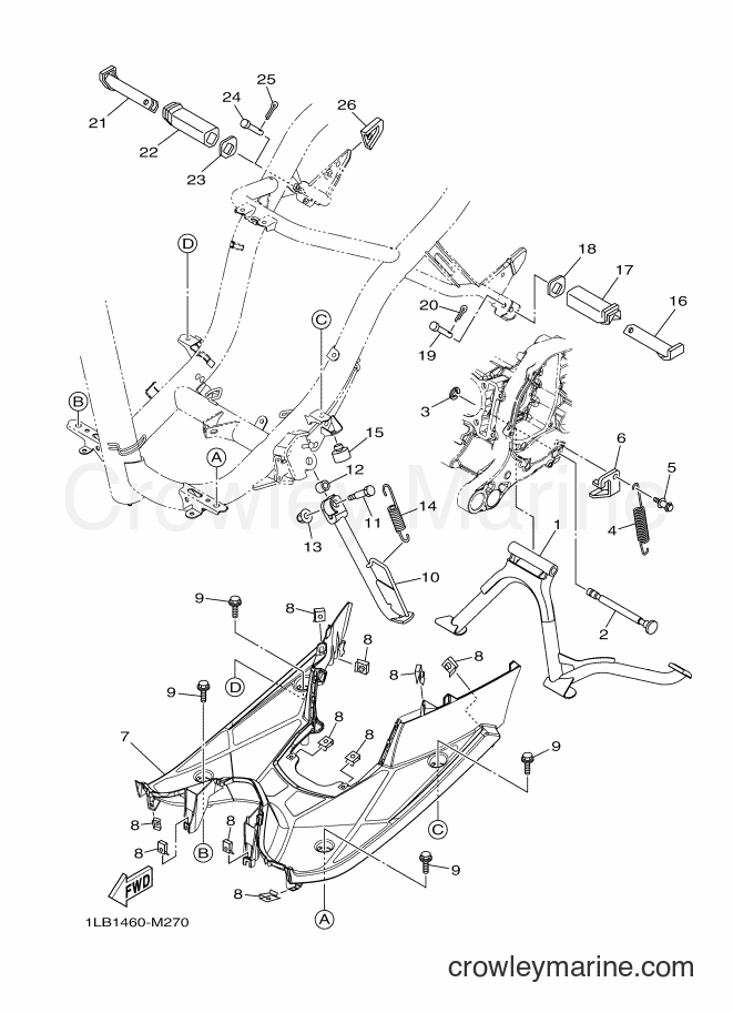 2014 Scooter AL125FC - AL125FC (1LBB) [010] - STAND & FOOTREST