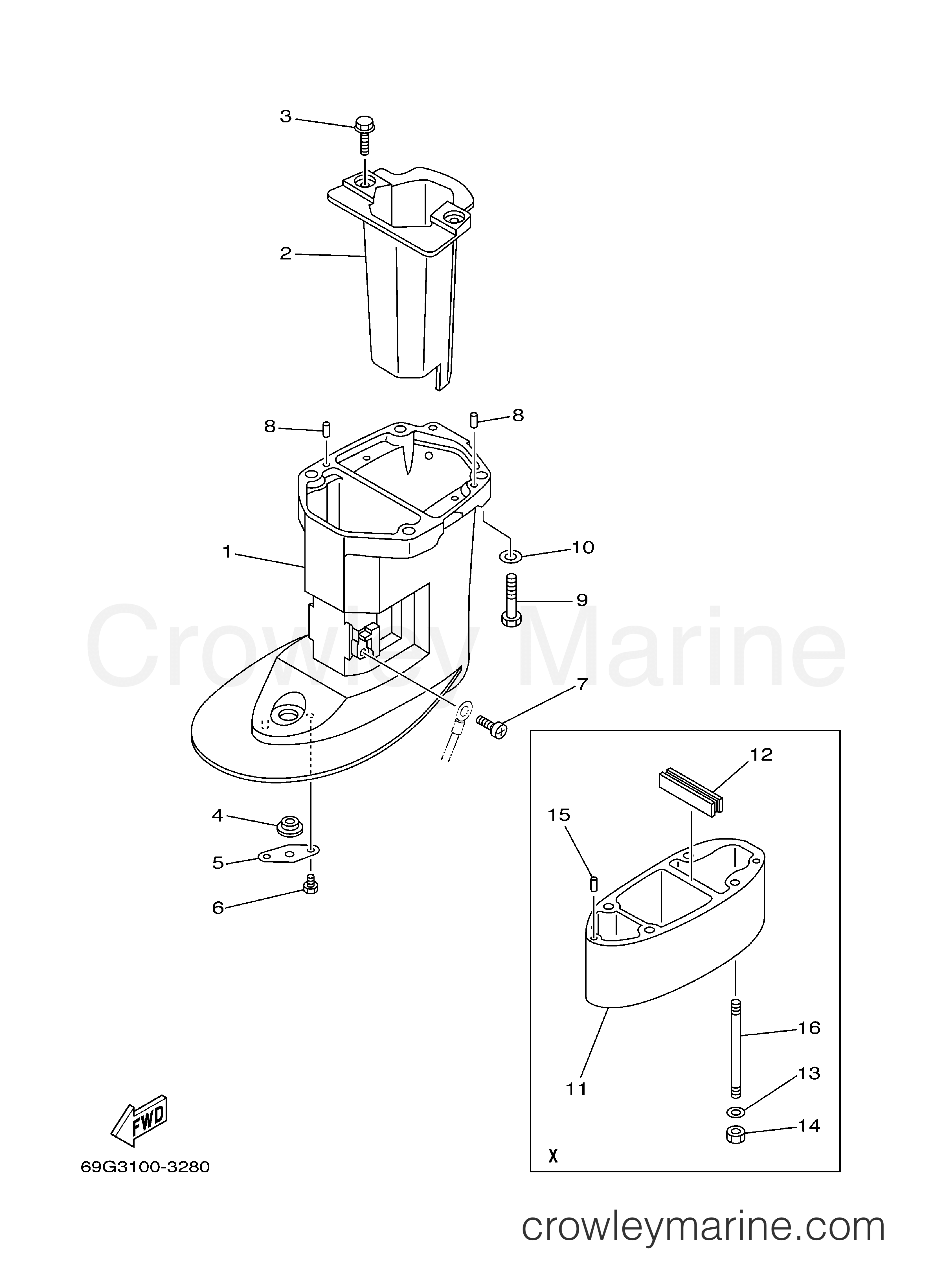 Yamaha Motors T9.9GPLH - UPPER CASING