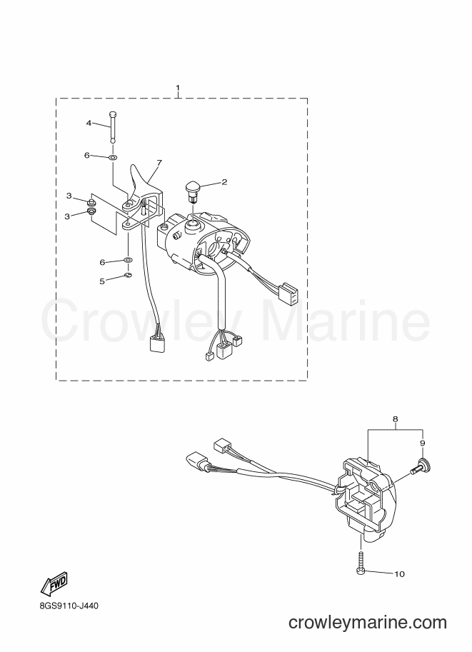 Yamaha Motors VK10D (8GSC) [020] - HANDLE SWITCH & LEVER