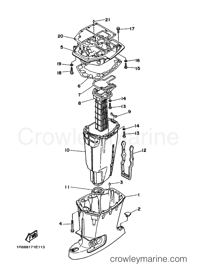 Yamaha Motors 85A (688) [030] - UPPER CASING