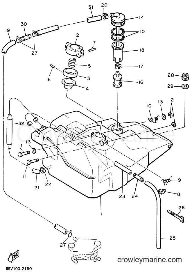 1992 Snowmobile VT480E - VT480E (89M1) [020] - FUEL TANK