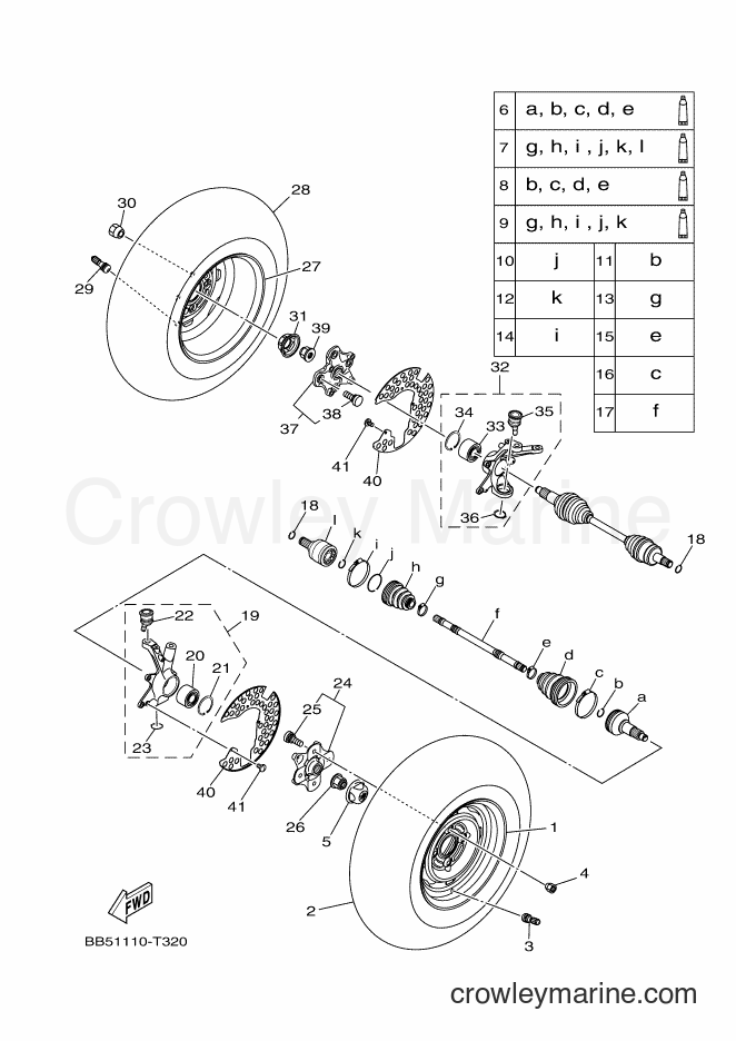 2019 ATV YFM450FWBD - YFM450FWBD (BB5L) [010] - FRONT WHEEL