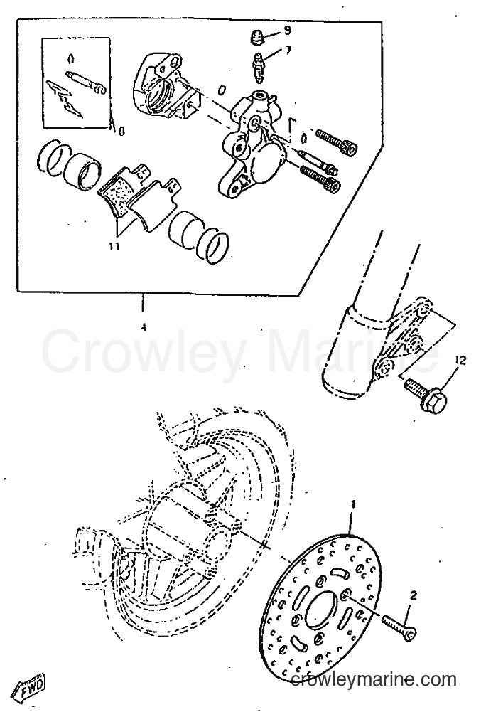 1998 Scooter CW50RSP - CW50RSP (4URG) [010] - FRONT BRAKE CALIPER