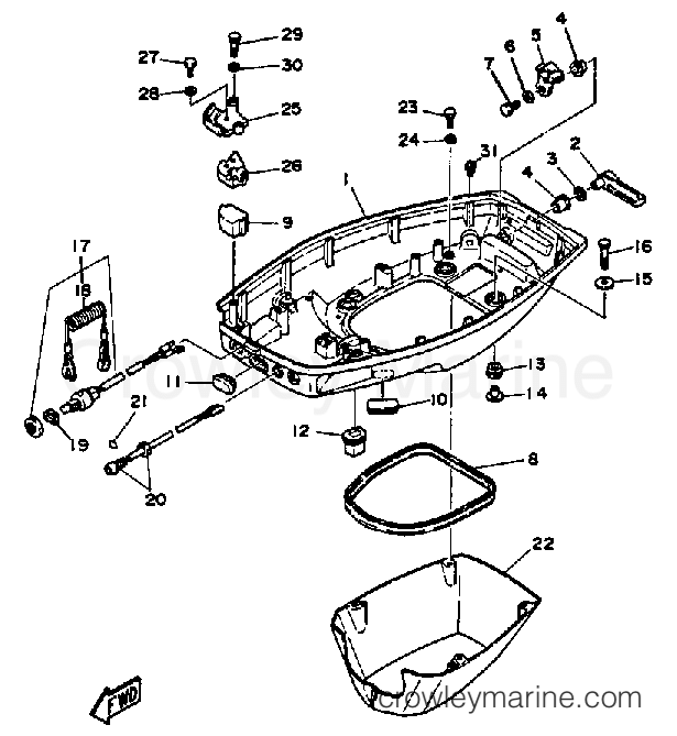 Yamaha Motors 40SK - BOTTOM COWLING
