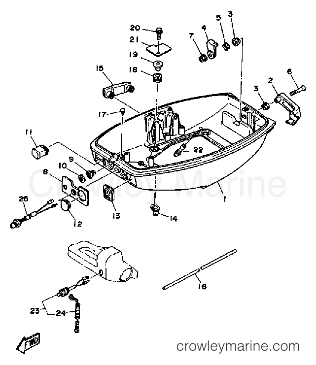 Yamaha Motors 25ELD - BOTTOM COWLING