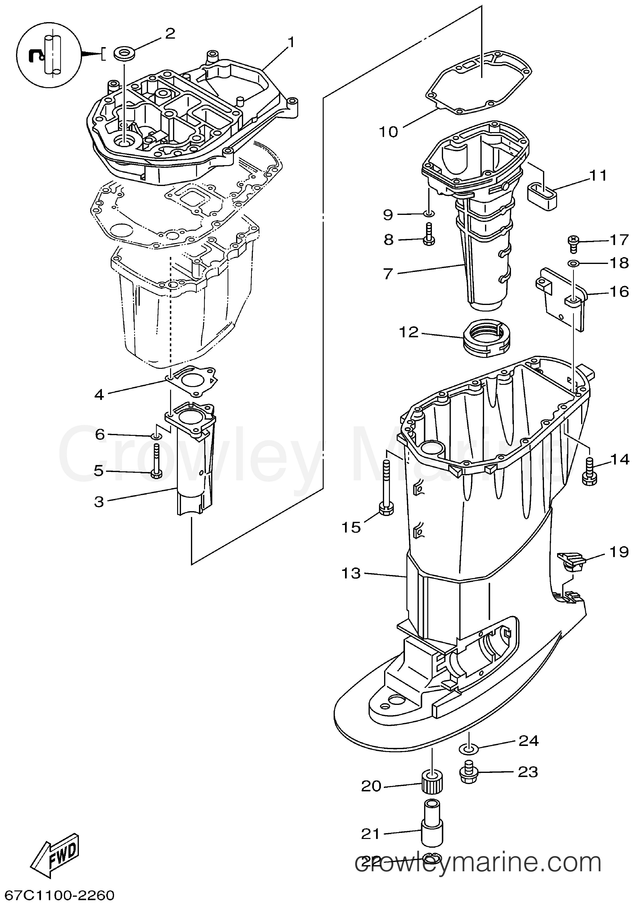 Yamaha Motors F30TLRA - UPPER CASING