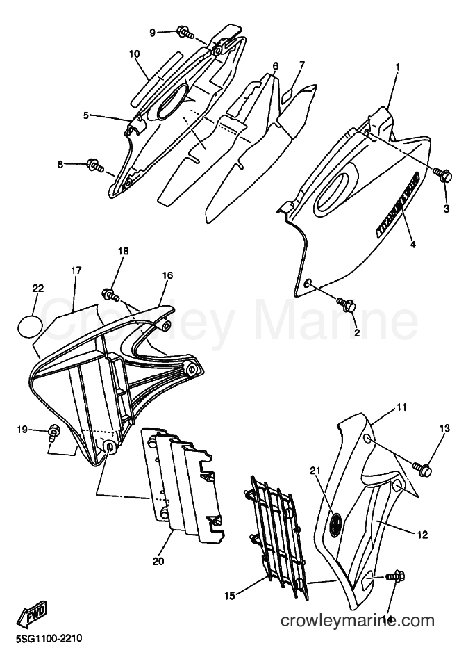 2002 Dirt Bike YZ250F - YZ250F (5SG2) [070] - SIDE COVER