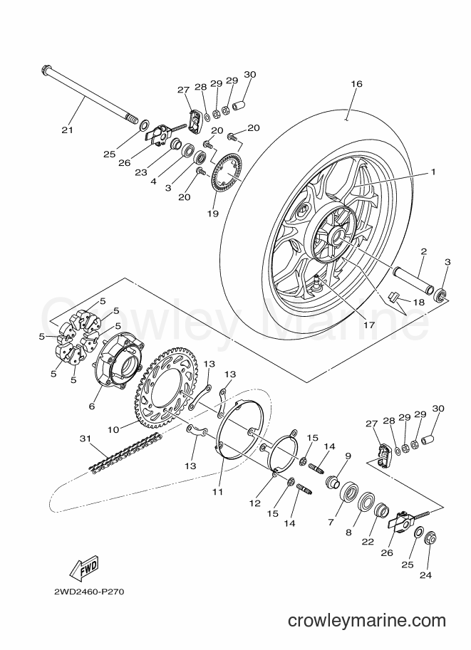 Yamaha Motors YZF-R3A (B02E) [010] - REAR WHEEL