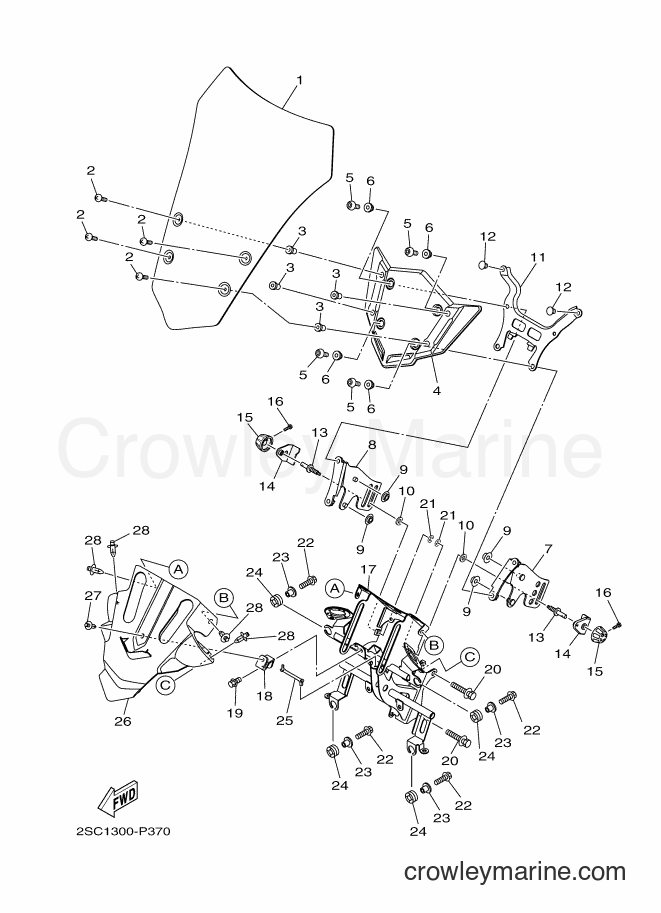 2017 Street Bike MT09TRA - MT09TRA (2SCL) [010] - WINDSHIELD