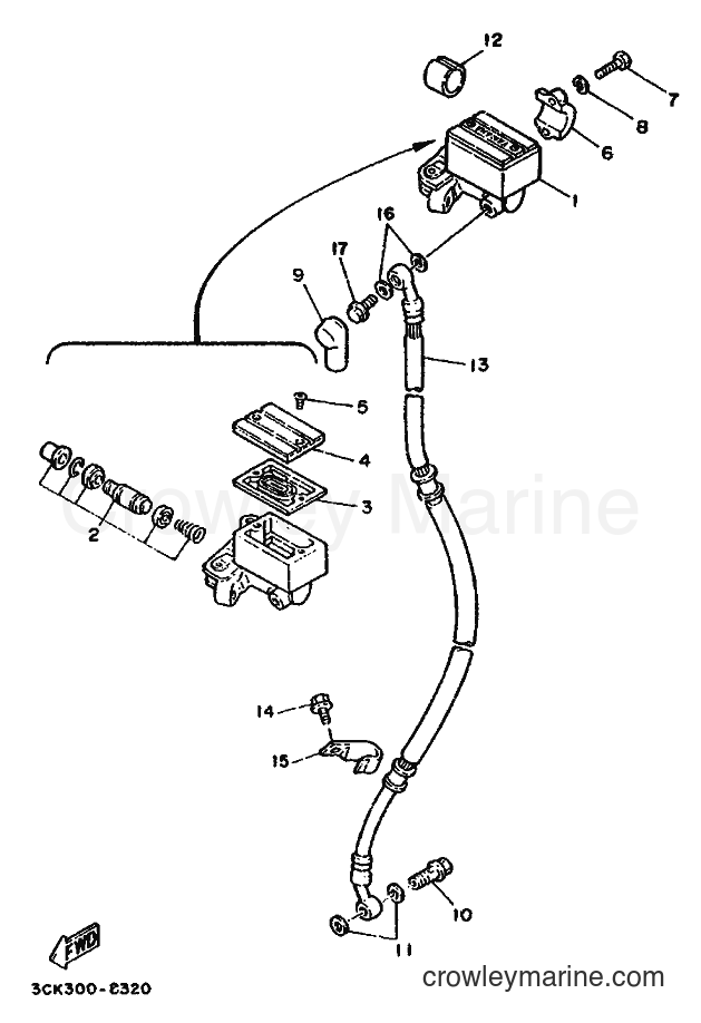 1990 Dirt Bike TDR250 - TDR250 (3NR2) [010] - FRONT MASTER CYLINDER