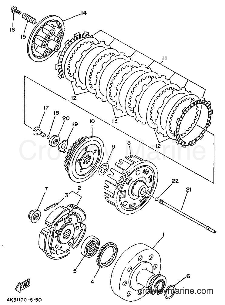 1996 ATV YFM350FW-X - YFM350FW-X (4KB4) [010] - CLUTCH