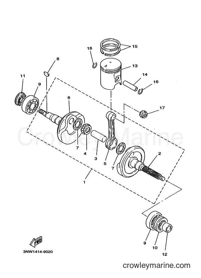 Yamaha Motors YW100 (1S54) [010] - CRANKSHAFT & PISTON