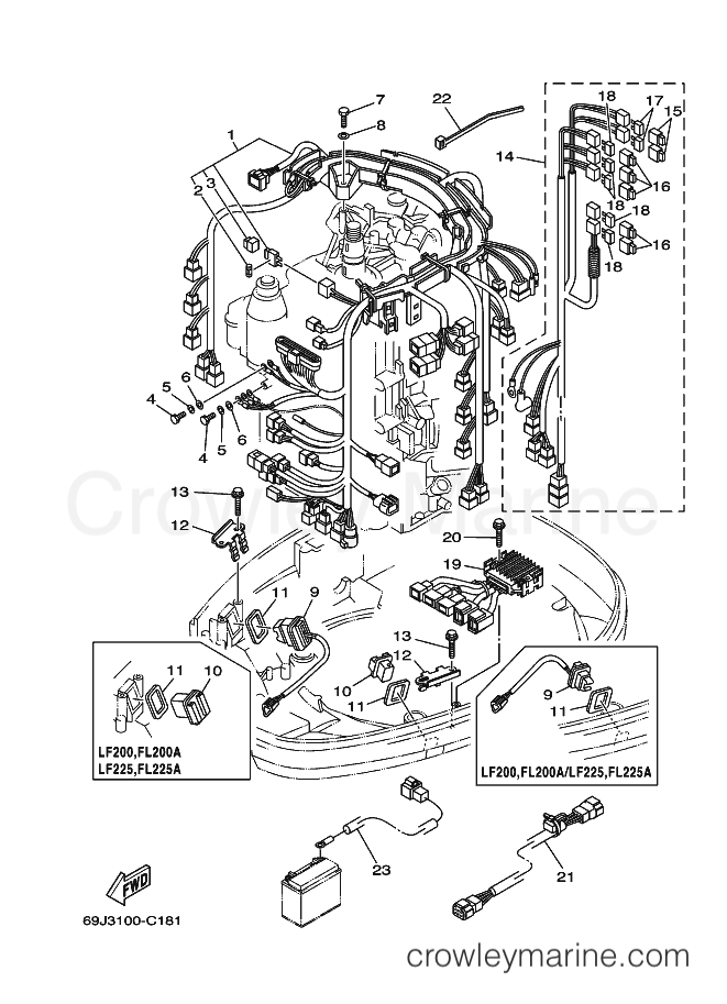 Yamaha Motors F225AETX (69J3) [100] - ELECTRICAL 3