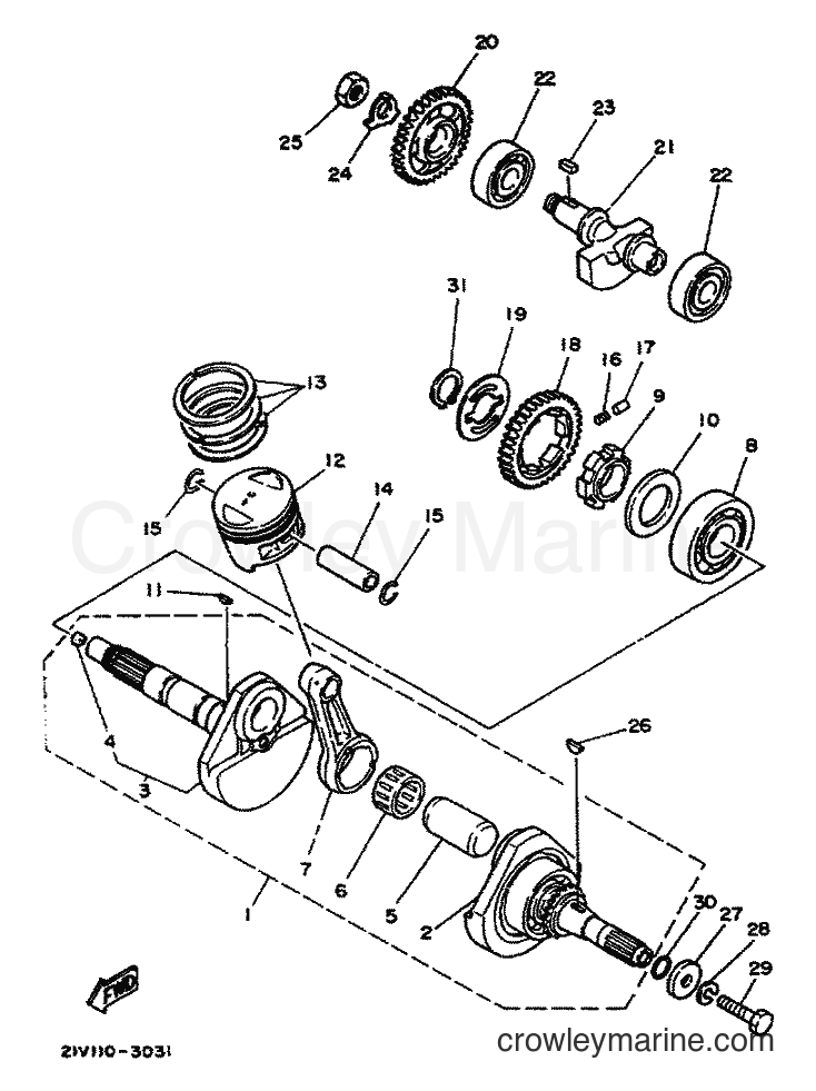 1984 ATV YFM200 - YFM200 (52H) [999] - CRANKSHAFT & PISTON