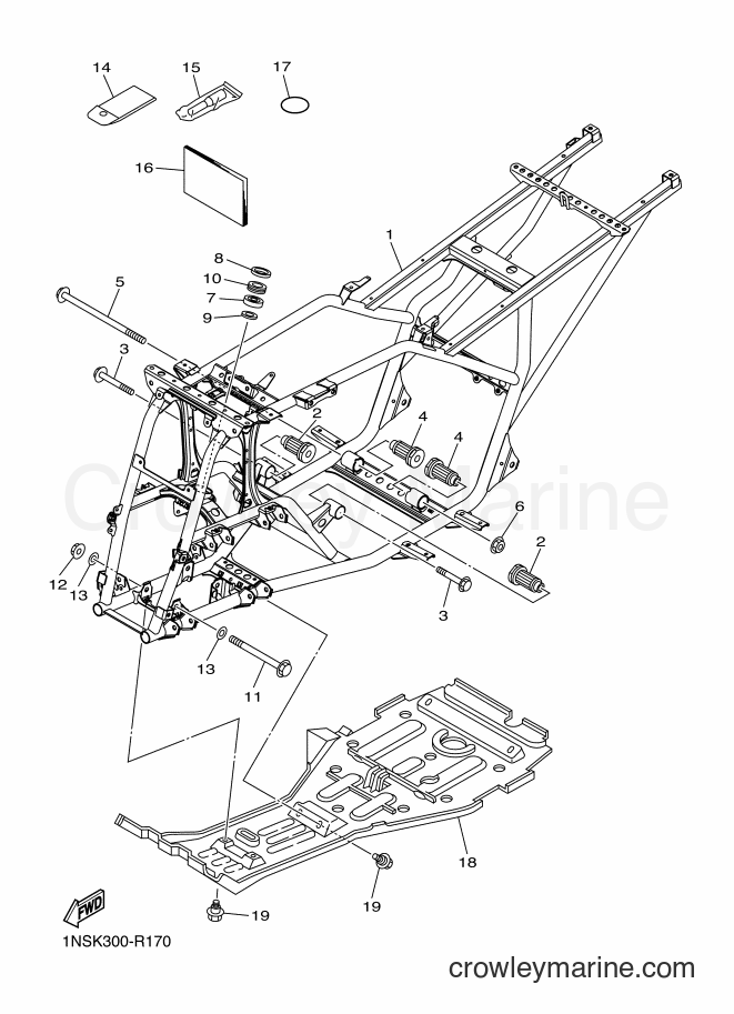 2016 ATV YFM350FWA - YFM350FWA (1NSK) [010] - FRAME