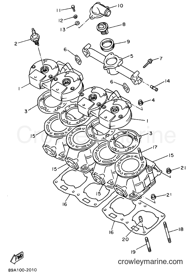 1994 Snowmobile VX750 - VX750 (8BW1) [040] - CYLINDER HEAD