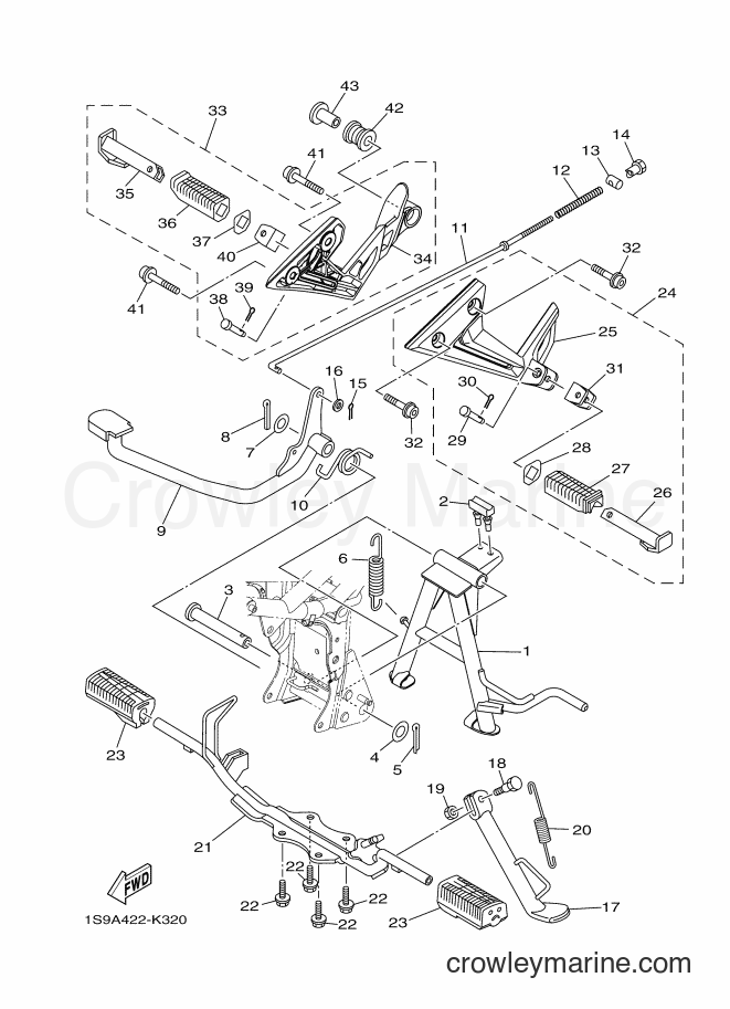 2012 Scooter T135SEC - T135SEC (1S9B) [010] - STAND & FOOTREST