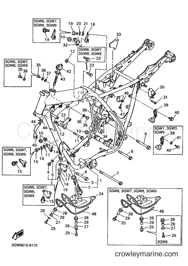 1994 Street Bike SR500 - SR500 (3GW6) [010] - フレーム